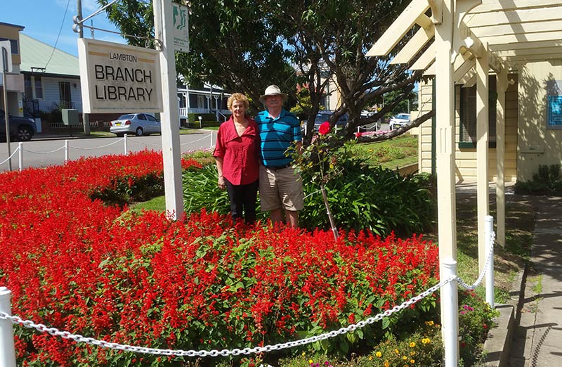 Susan and Paul in front of Lambton Library